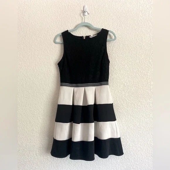 Macy's Dresses Black And White Striped Cocktail Dress Poshmark